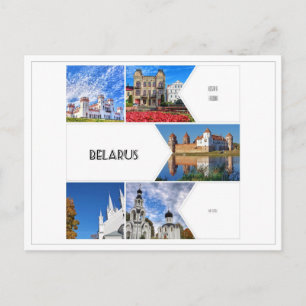 Carte postale avec un collage architectural du châ