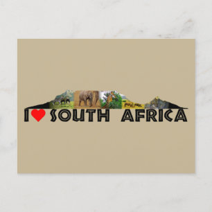 Carte postale avec un collage de faune de Table Mo