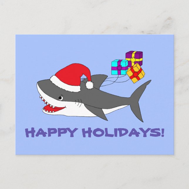 Carte postale avec un joli requin Holiday (Devant)