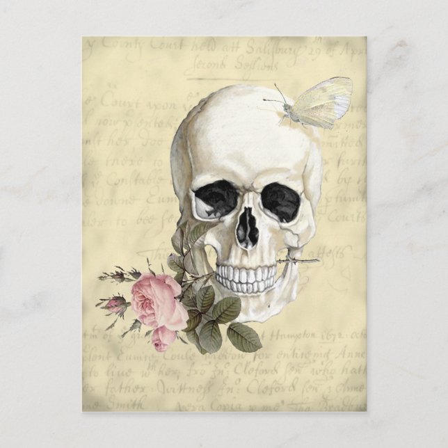 Carte Postale Avec un rose entre mes dents (Devant)