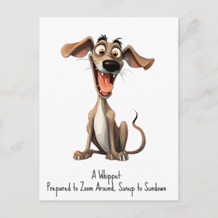 Carte Postale Avec un texte personnalisé, 🐶 whippet fou 🤪