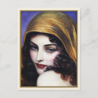 Carte postale avec une belle fille tzigane