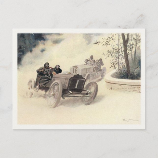 Carte postale avec Vintage Sport Cars Racing (Devant)