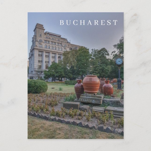 Carte postale avec vue du parc Cismigiu à Bucarest (Devant)