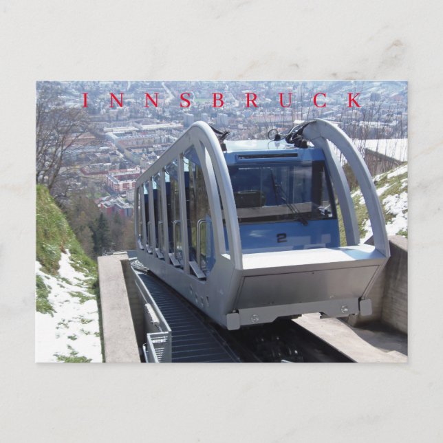 Carte postale avec vue sur le funiculaire d'Innsbr (Devant)