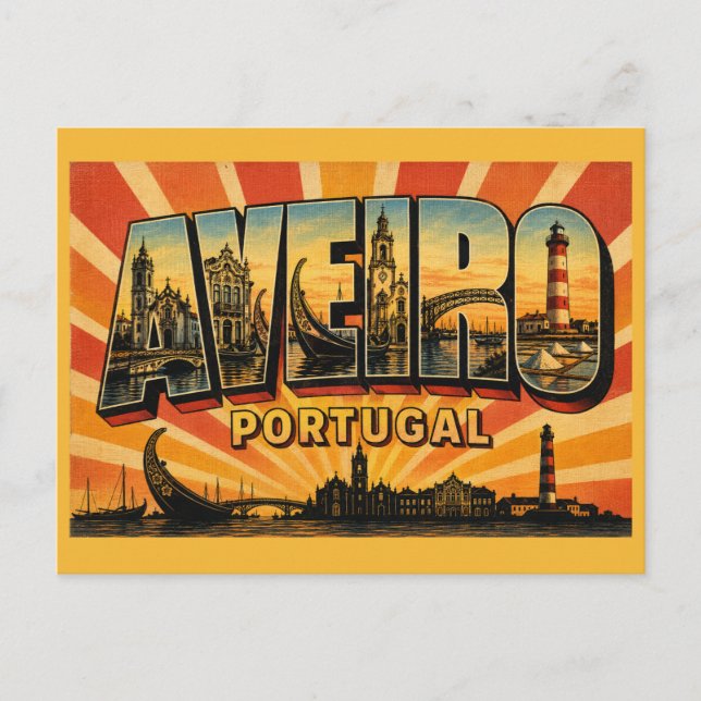 Carte Postale Aveiro Portugal Bateaux Moliceiro (Devant)