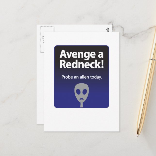 Carte Postale Avenge a Redneck Vertical (Devant/Arrière en situation)