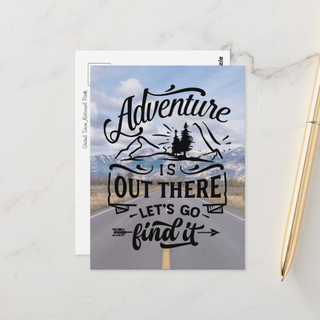 Carte Postale Aventure dans les Grands Tetons (Devant/Arrière en situation)