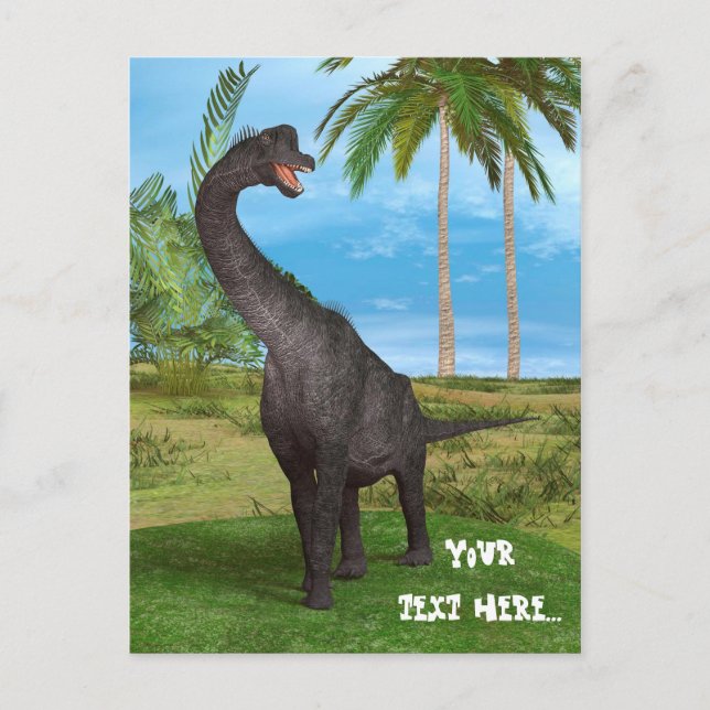 Carte Postale Aventure de dinosaure à long cou dans la jungle (Devant)