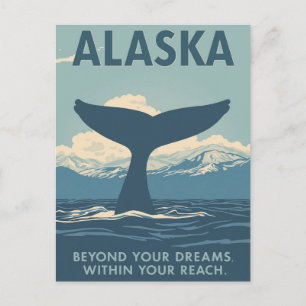 Carte Postale Aventure de la queue de baleine en Alaska
