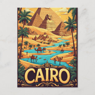 Carte Postale Aventure des anciennes pyramides du Caire Égypte