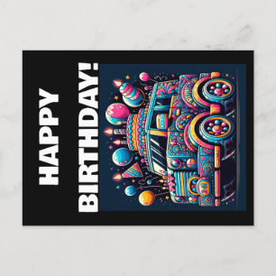 Carte Postale Aventure en bus d'anniversaire