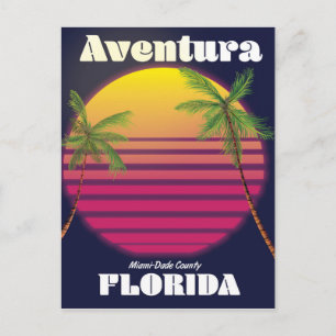 Carte Postale Aventure Floride USA affiche de voyage années 80