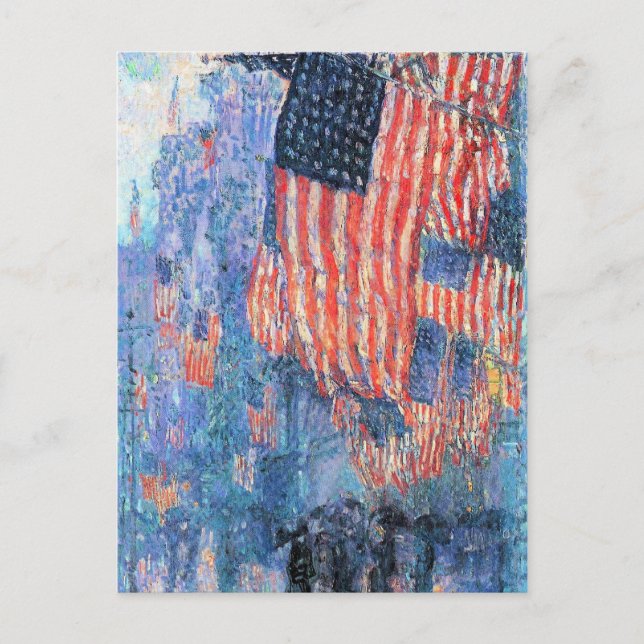 Carte Postale Avenue dans la pluie par Frederick Childe Hassam (Devant)