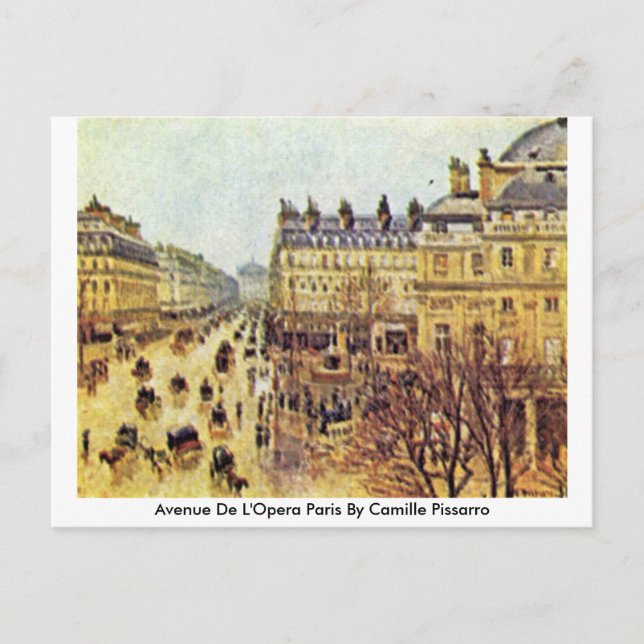 Carte Postale Avenue De L'Opéra Paris Par Camille Pissarro (Devant)