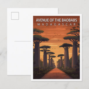 Carte Postale Avenue des Baobabs Madagascar Art Travel