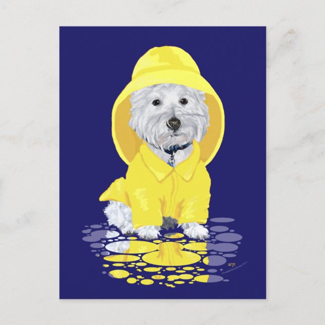 Carte Postale Averses d'avril Westie (Devant)