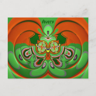 Carte Postale AVERT ~ Motif de conception 3D ~ Couleurs de Noël~