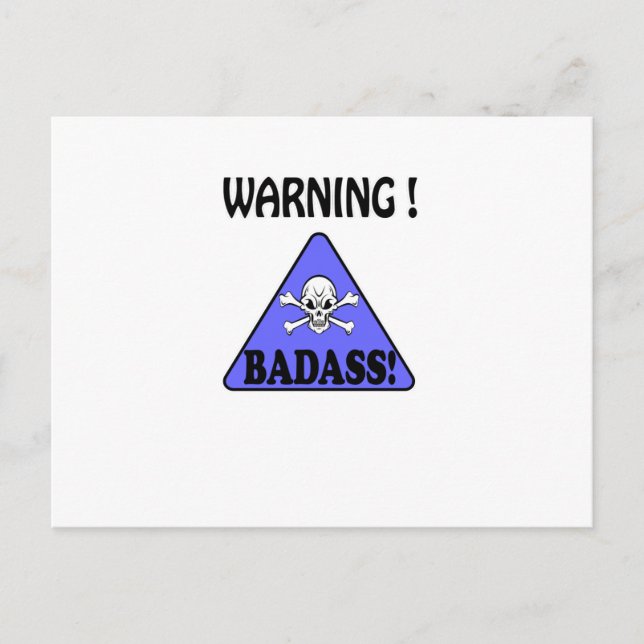 Carte Postale Avertissement ! Badass (Devant)