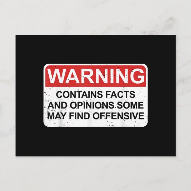 Carte Postale Avertissement Contient Des Faits Et Des Opinions C (Devant)