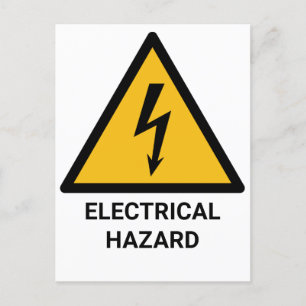 Carte Postale Avertissement de danger électrique, symbole de cho