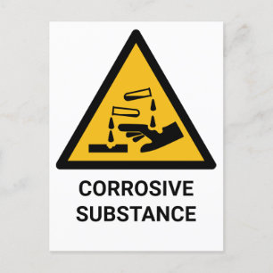 Carte Postale Avertissement de substance corrosive, Chimique Cau