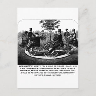 Carte Postale Avertissement du Dessous de verre à rouleaux
