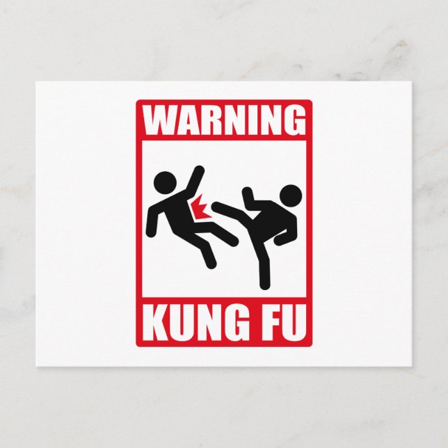 Carte Postale avertissement kung fu (Devant)