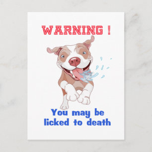 Carte Postale Avertissement Pitbull Licencié à mort