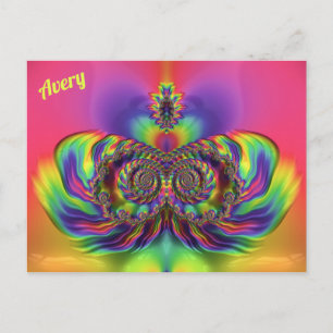 Carte Postale AVERY ~ Motif de conception 3D ~ Multi Couleurs 