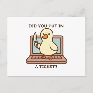 Carte Postale Avez-vous mis un ticket ? Canard