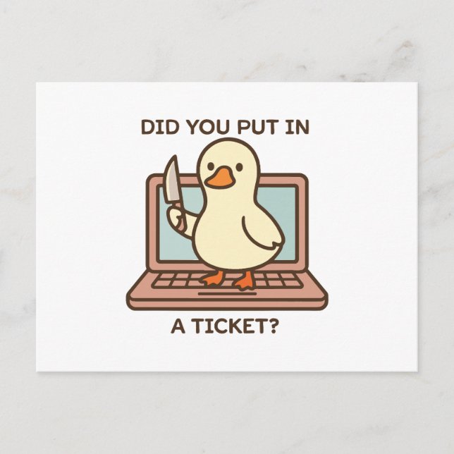 Carte Postale Avez-vous mis un ticket ? Canard (Devant)