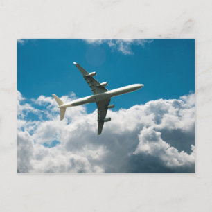 Carte Postale Avion à réaction en nuages