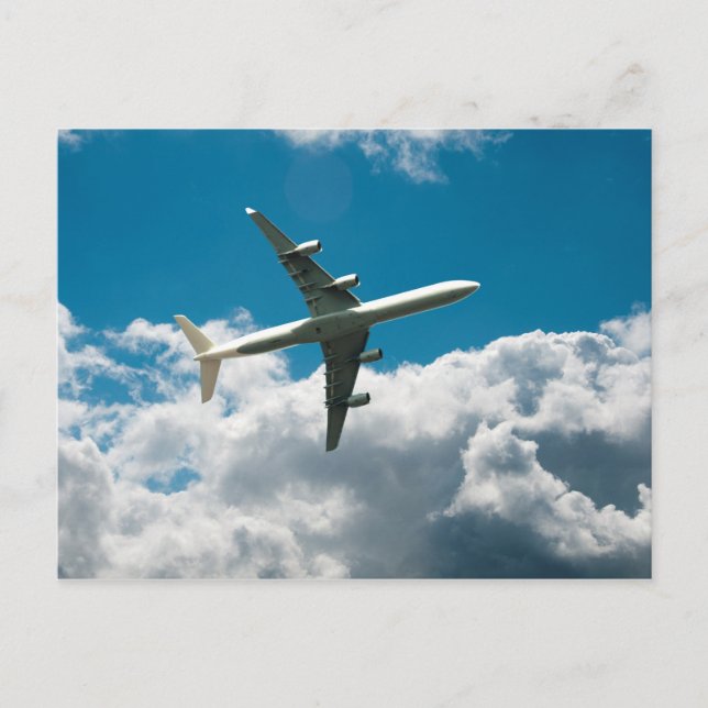 Carte Postale Avion à réaction en nuages (Devant)