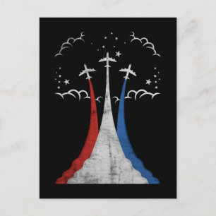 Carte Postale Avion ancien États-Unis 4 juillet Aviation América