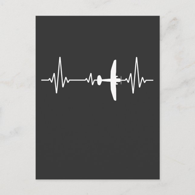 Carte Postale Avion Cool de battement de coeur Avion (Devant)