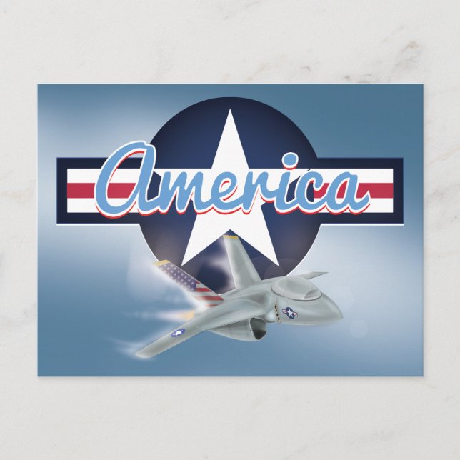 Carte Postale Avion de chasse Amérique Force aérienne (Devant)