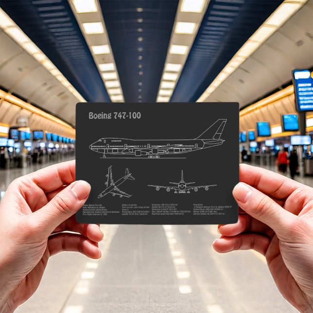 Carte Postale Avion de ligne 747 - Plans de dessin du plan direc (Créateur téléchargé)