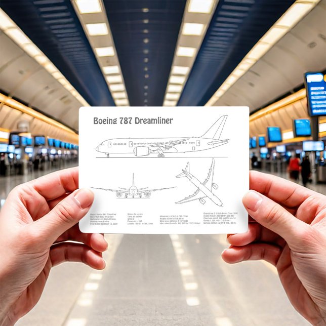 Carte Postale Avion de ligne 787 - Plan de dessin de plan d'avio (Créateur téléchargé)