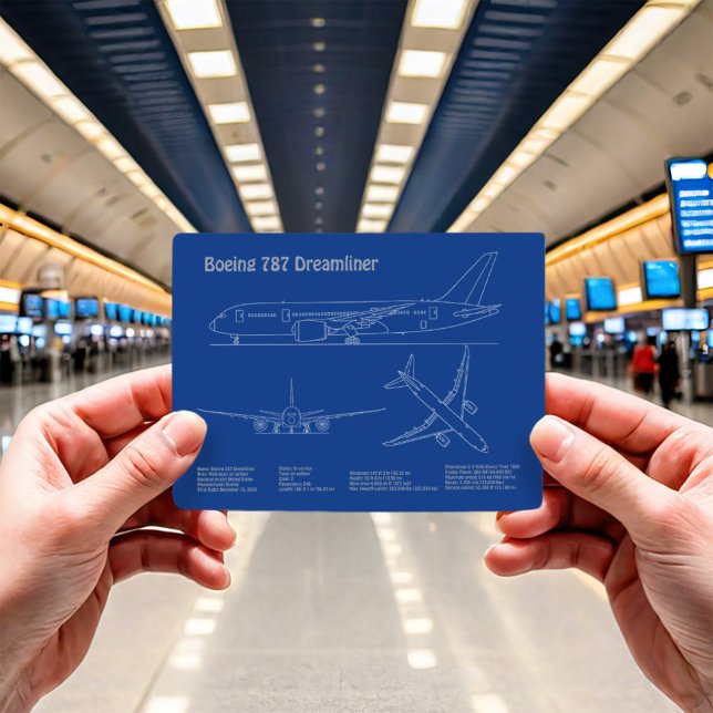 Carte Postale Avion de ligne 787 - Plans de dessin du plan direc (Créateur téléchargé)