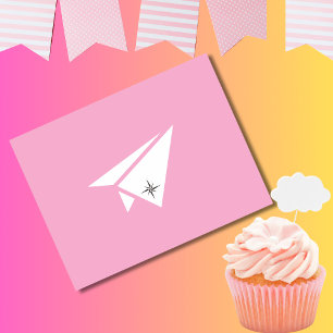 Carte Postale Avion en Papier Simple & Boussole, Joyeux Annivers