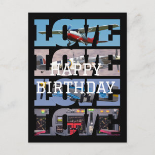 Carte Postale Avion en vol, Collage de photos, Aviation, Cool
