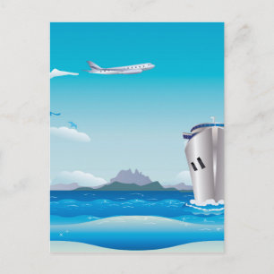 Carte Postale Avion et navire 2