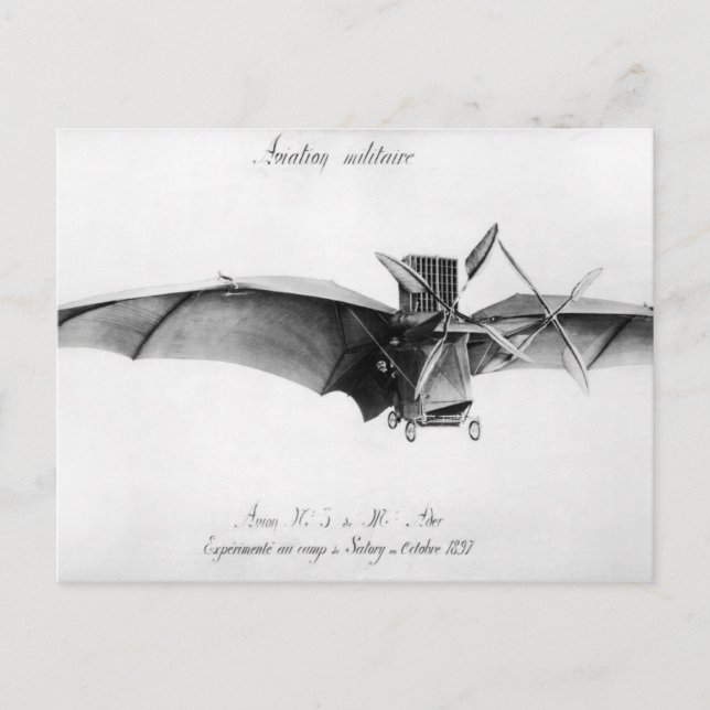Carte Postale Avion III, "La chauve-souris" (Devant)