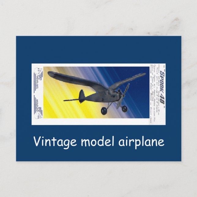 Carte postale - Avion modèle Vintage - Spook (Devant)