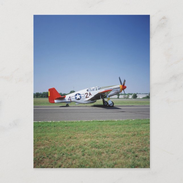 Carte Postale Avion P-51 C Tuskegee Red Tail à l'Aviation royale (Devant)