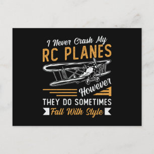 Carte Postale Avion pilote de plan RC J'ai jamais écrasé mes Avi