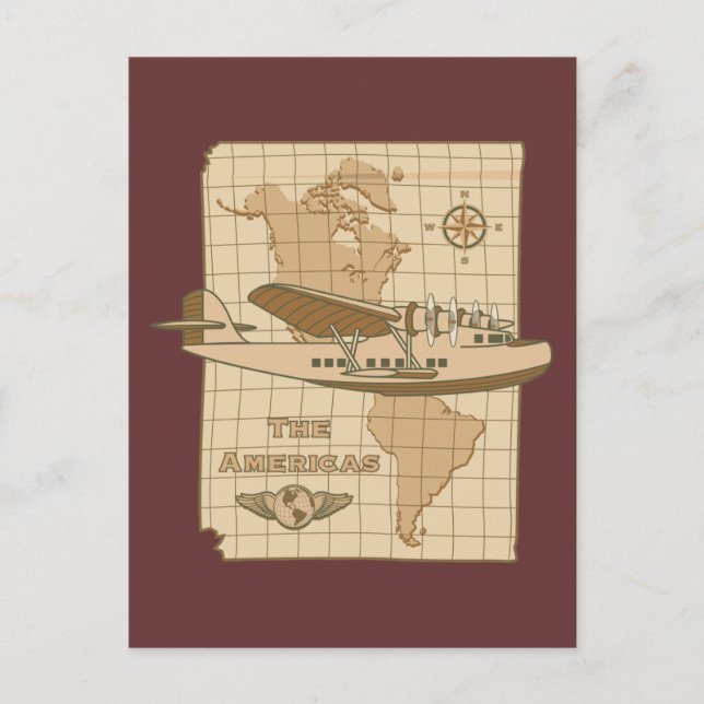 Carte Postale Avion rétro (Devant)