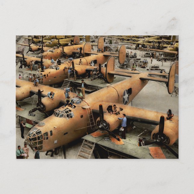 Carte Postale Avion - Usine - Le grand libérateur 1943 (Devant)