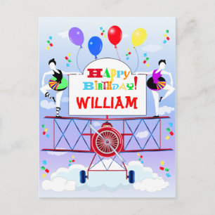 Carte Postale Avion vintage Aviateur Aviateur acrobates Ballons